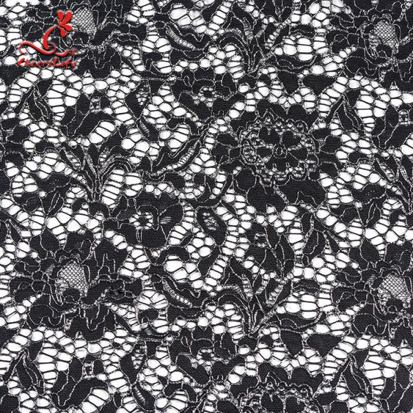 Quality African French Nylon Lace Fabric For Garment Light Color Fastness for sale