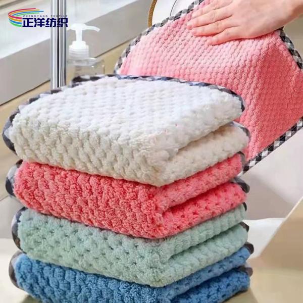 Quality 220GSM Reusable Cleaning Cloth 25X25CM Jacquard Microfiber Kitchen Washing Cloth for sale