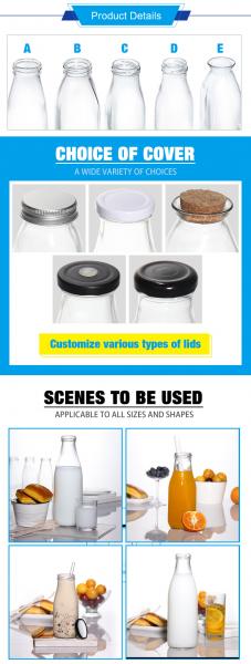 Customized Shape 200ml 250ml 350ml 500ml 1000ml Glass Sauce Bottle with Screw Lid for Drinking