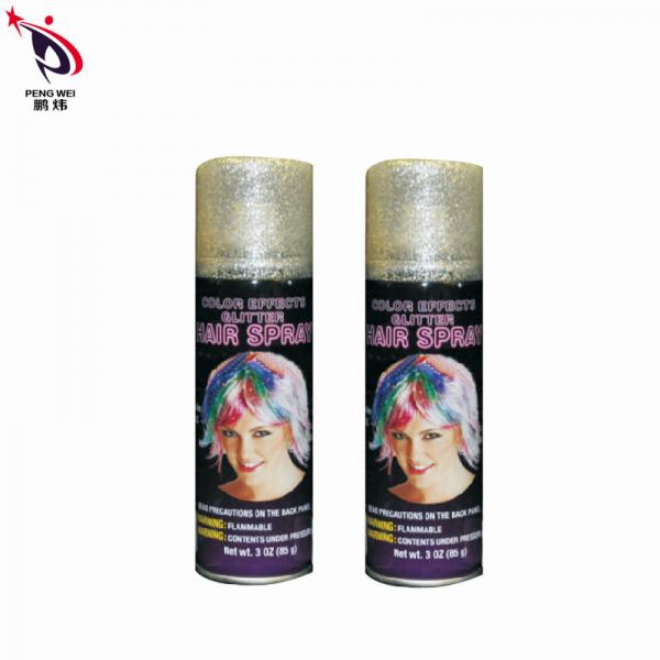 Quality Harmless 3oz Hair Shimmer Spray , Height 128mm Silver Body Glitter Spray for sale