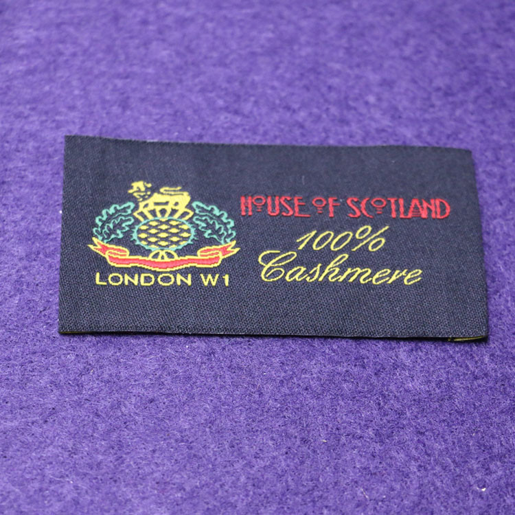 China OEM Garment Luxury Custom Apparel Tags Black Polyester Square Sew In Name Labels factory