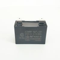 China CBB61 450V 6.0mfd Cooker Hood Capacitor Black Plastic Triangle With Location Hole factory