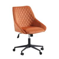 Quality Industrial Yellow Velvet Comfortable Upholstered Office Chair With Padded Seat for sale