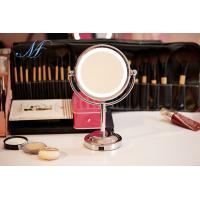 China LED makeup mirror light double sided battery charge 1X/5X magnifying desktop mirror factory