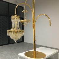 China ZT-560 Saixin new wedding design table centerpieces 4 hooks gold metal support for hanging crystal chandelier factory