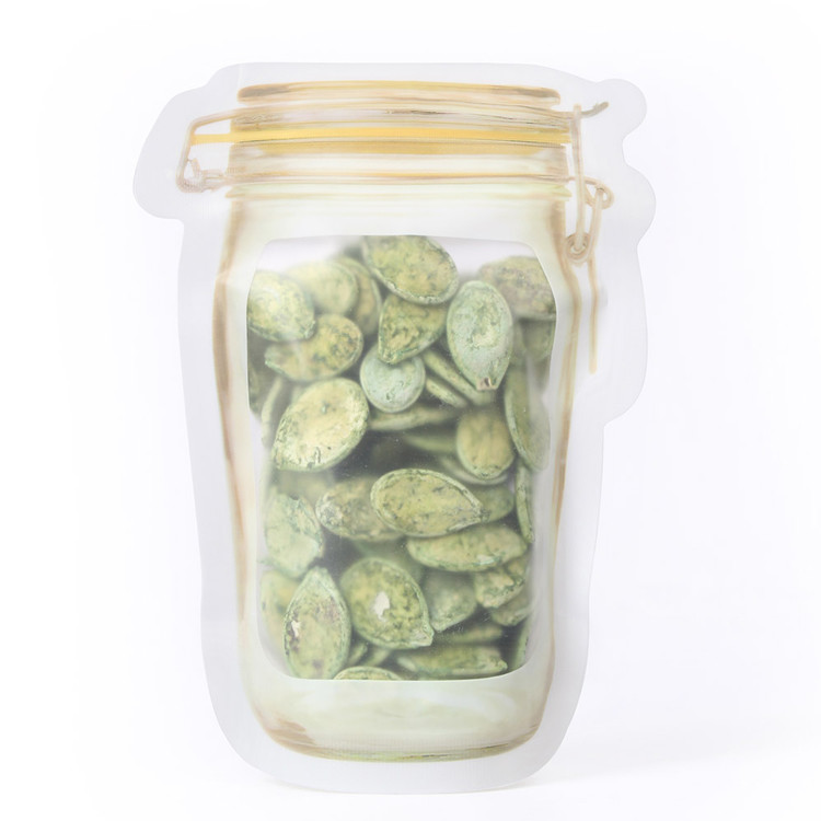 Quality Household Use Plastic Stand Up Zipper Bags For Mason Jar Food Package for sale