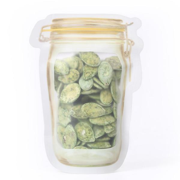Quality Household Use Plastic Stand Up Zipper Bags For Mason Jar Food Package for sale
