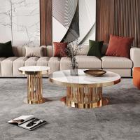 China Round Marble Combination Coffee Table No Drawer For Living Room factory