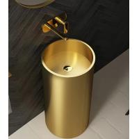 Quality OEM 304 Stainless Steel Pedestal Sink Circular Column Shape Floor Standing for sale