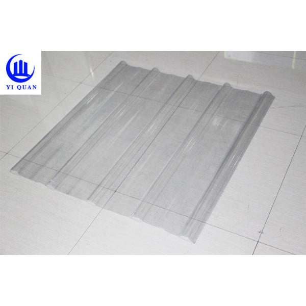Quality FRP Sun Translucent Corrugated Roofing Sheets / Corrugated Clear Plastic Roof Panels for sale