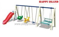 China Wave Plastic Slide Children Swing Sets , Outdoor Swing Sets For Park RHA-15803 factory