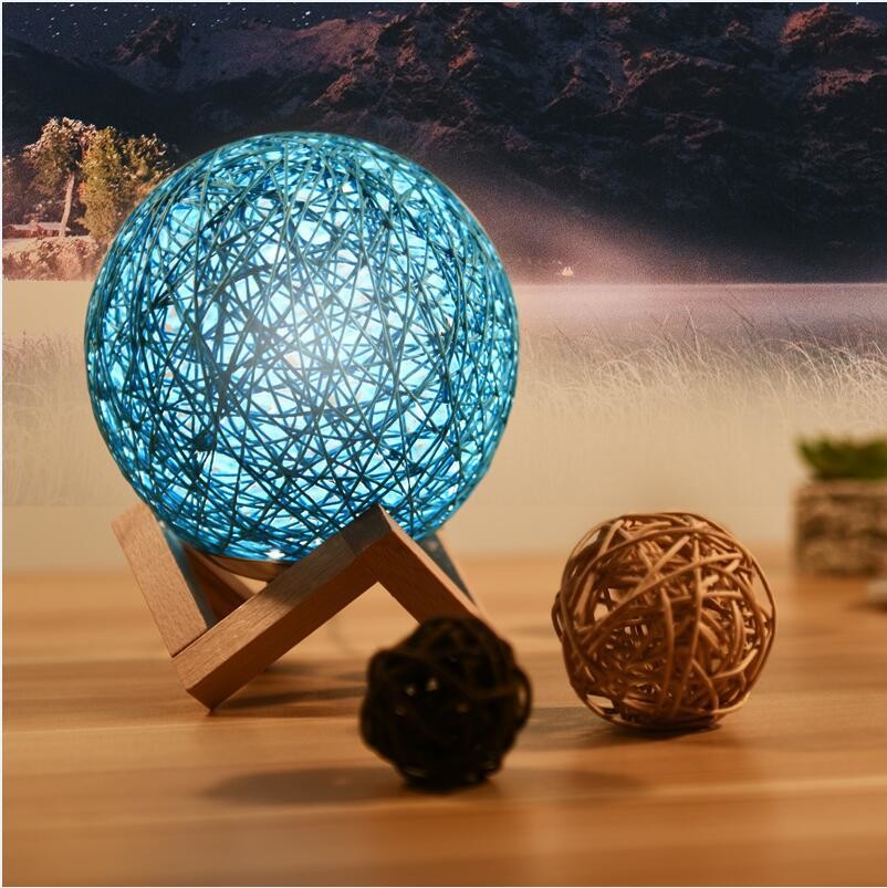 China LED small wood cane twine Table Lamps Wicker lamp creative small table lamp(WH-MTB-112) factory