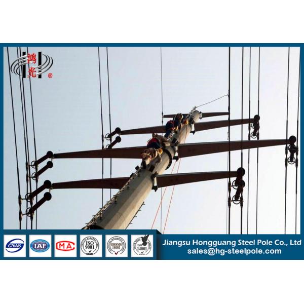 Quality Steel Conical Hot Dip Galvanized Electrical Power Pole With Anchor Bolt Q345 for sale