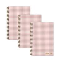 Quality A5 Pink Checkerboard Hardcover Lined Notebook , Bamboo Paper Notebook For for sale