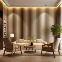 China High Quality Waterproof Fireproof Interior Wall Decoration Panel Acoustic Panel Wooden Sound Isolation Slat Wall Panel factory