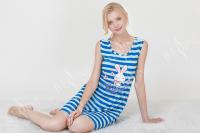 China Striped Viscose Elastane Pyjamas , Women'S Sleeveless Sleepwear Lace Back factory