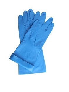 Quality Unflocked Lining Blue Nitrile Glove For Chemical Handling 8mil for sale