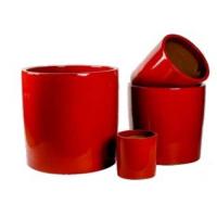 China Red 50x50cm Round Ceramic Flower Pots Large Outdoor factory