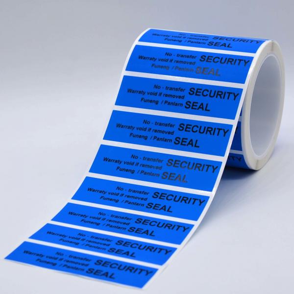Quality Matte Blue Tamper Proof Seal Security Sticker 56um 1mil Non-Transfer Tamper Evident Label Stiker For VOID for sale