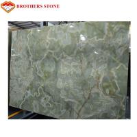 China Light Color Green Onyx Marble Slab Custom Size For TV Background factory