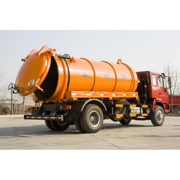 Quality 6 Wheels Sinotruk Sewage Suction Truck 266 Hp One Bed With 10 CBM Orange Tank for sale