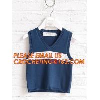 China Hot sale sleeveless, hand knit baby boys stylish sweaters, Fashion clothing kids knit vest pattern child sleeveless swea factory