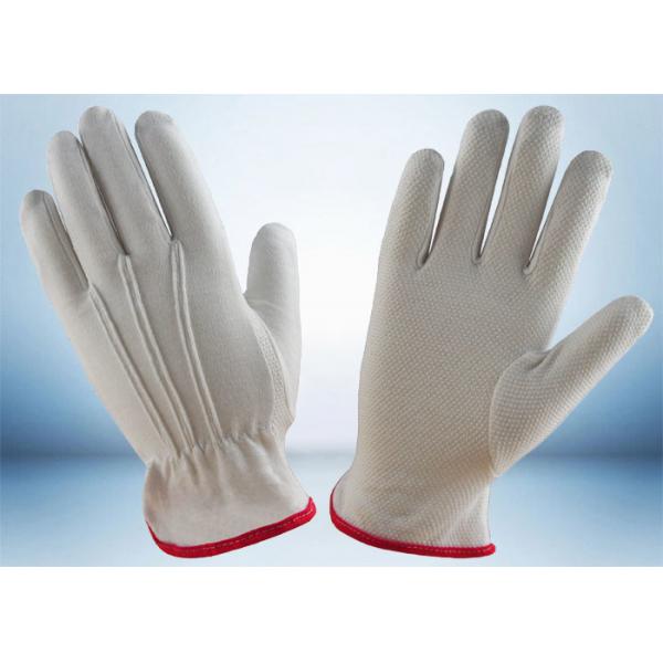 Quality Industrial Cotton Work Gloves Width 8.8cm - 10.6cm With One Elastic Line for sale