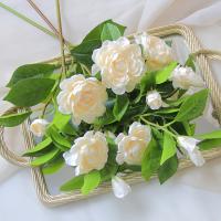 Quality Customized Fake Flower Bouquet Camellia Non Fading for Anniversary for sale