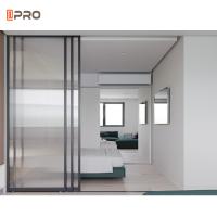 China Slim Aluminum Frame Sliding Glass Door For Wardrobe / Bedroom factory