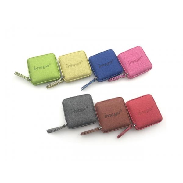 Quality ABS PU Leather Mini Retractable Tape Measure Fabric Texture Debossing Logo Souvenir for sale