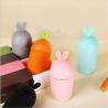 China 300ml Cartoon Shaped Kids Glass Water Bottle , Glass And Silicone Water Bottle factory