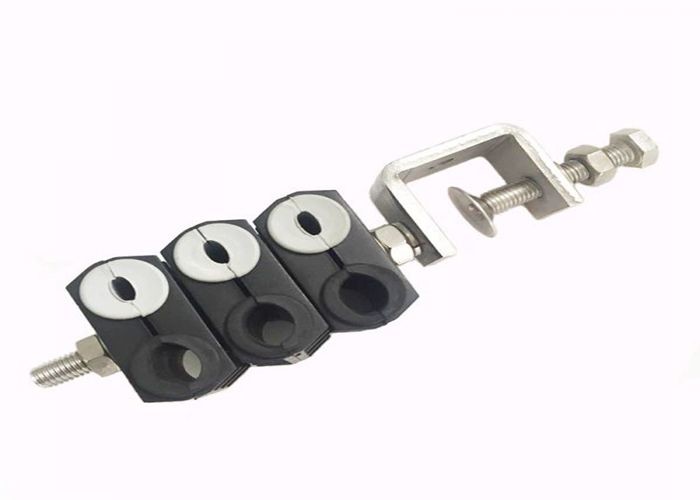 China Power Double Holes Telecom Feeder Cable Clamp , Trade Assured Fiber Cable Clamp factory