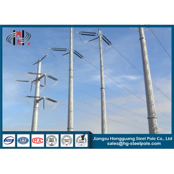Quality Hot Dip Galvanized Steel Power Pole , Electrical Transmission Poles 450 Dan Design Load for sale