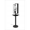 China Black Double Sided Poster With 6 Wire Charger Port , Mobile Phone Charging Station factory
