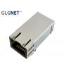 China 10 Gigabit Ethernet Rj45 Low Profile Connector Right Angle With LED EMI Tabs factory