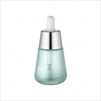 Quality 30ml Clear Thick Wall Glass Luxury Dropper Bottle Big Silver Aluminum Cap Cone for sale