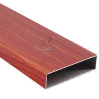 China 6063 aluminum tube beam wooden grain profile factory