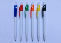 China White Color Simpe Plastic Ball Pen with customized or silk printing for promotion factory