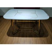 China Home Room 130*80*76cm Wrought Iron Marble Table for sale