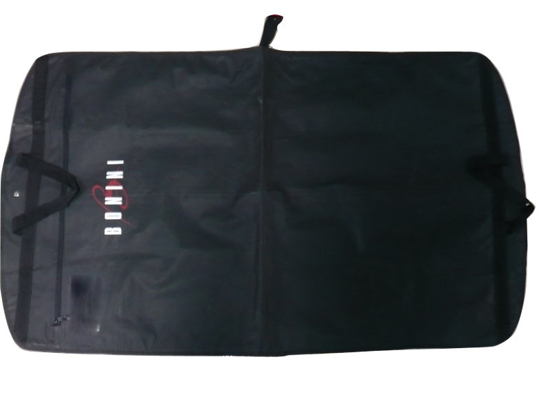 China Waterproof Bonini 80g Black Non Woven Fabric Dress Bags, Zippered Garment Bag factory