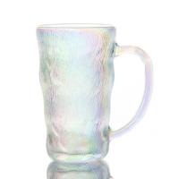 China 300ml Crystal Coffee Mugs Glacier Glass Tumbler With Handle factory