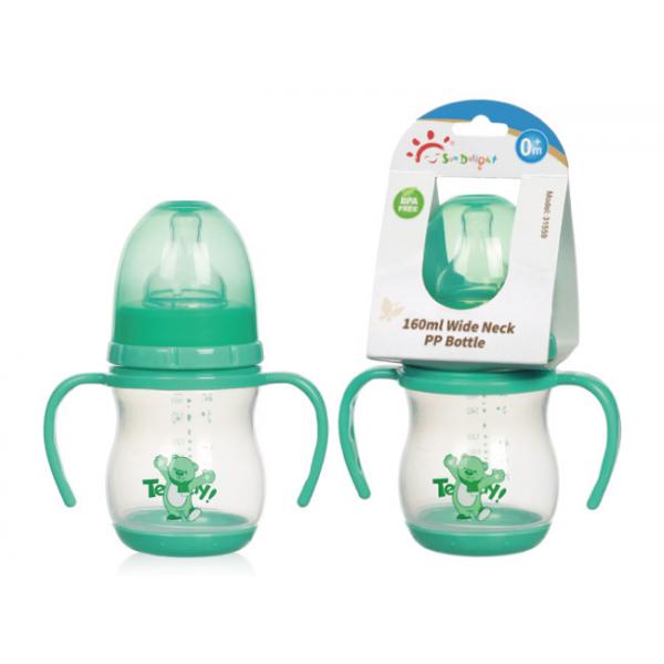 Quality Anti Fall 6oz 160ml Wide Neck Silicone PP Baby Feeding Bottle for sale