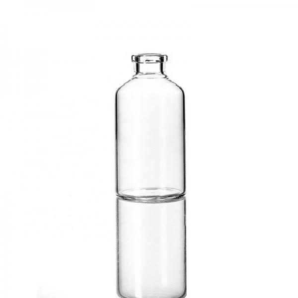 Quality Bulk 25ml Clear Tubular Glass Vials With Rubber Stopper Silk Screen Printing for sale