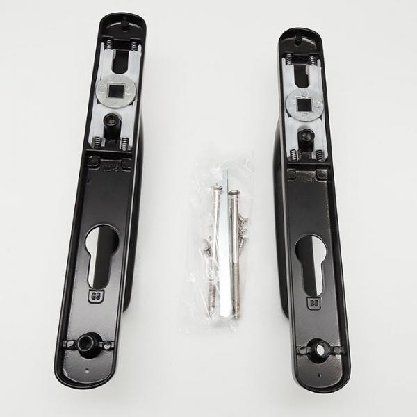 Quality Bend Shape PVD Door Window Handles Zinc alloy material Black Color With Pipe for sale