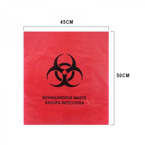 Quality Red Isolation Infectious Biohazard Waste Bag High Density 17 Microns 40-45 for sale