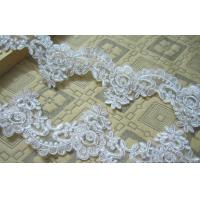 China Ivory Wedding Dress Lace Border with Cord/ Bridal veils Lace Edge with Bead factory