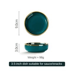 Quality Hot Sale Exquisite Life High Quality Gold Frame Dark Green Home Porcelain Dinner for sale