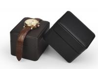 China Brown PU Leather Watch Packing Box Customized Size with Velvet Pillow factory