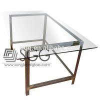 China toughened tempered glass used for modern glass top office table design factory