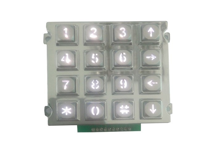 China Industrial Metal Telephone Number Keypad , Illuminated Dot Matrix Keypad factory